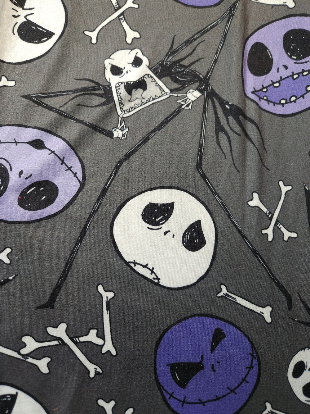 Disney Nightmare Before Christmas Unisex Gray & Purple Print Lounge Pants - Picture 2 of 7